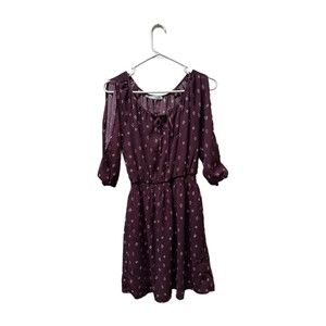 Maurices Maroon Peek-a-boo Shoulder Dress, XS, Pre-owned